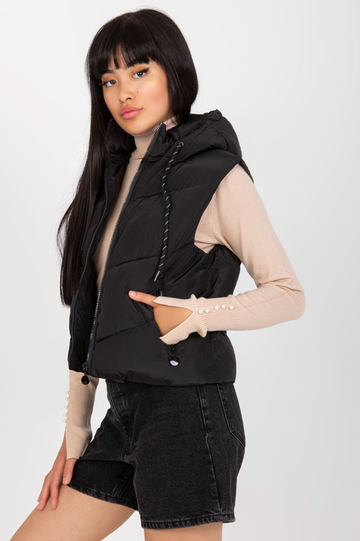Īsa dūnu veste ar melnu kapuci