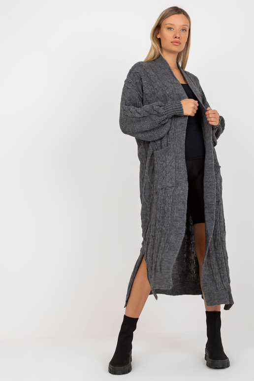 Tumši pelēka maksi jaka bizēs RUE PARIS