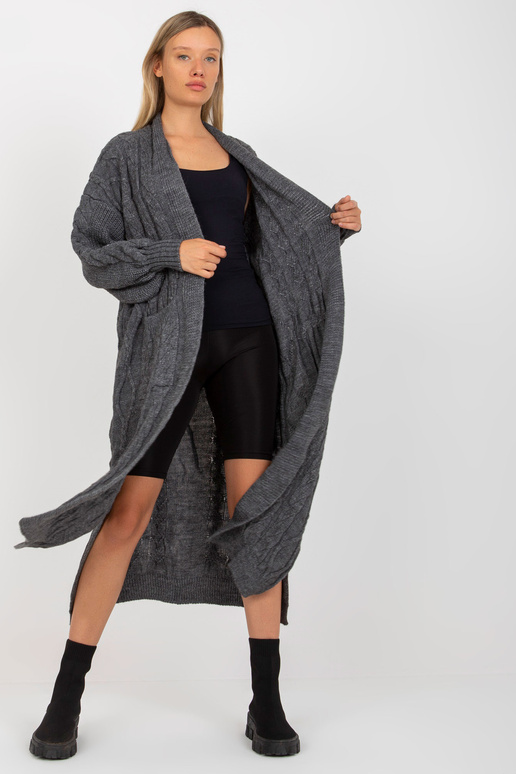 Tumši pelēka maksi jaka bizēs RUE PARIS