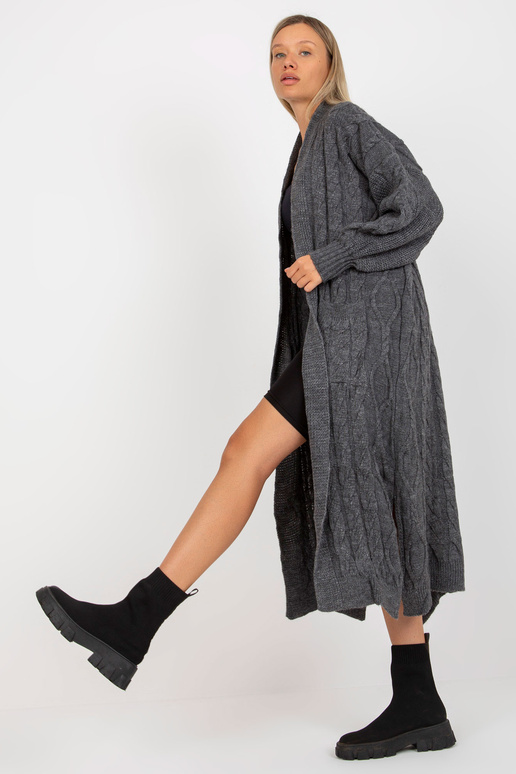 Tumši pelēka maksi jaka bizēs RUE PARIS