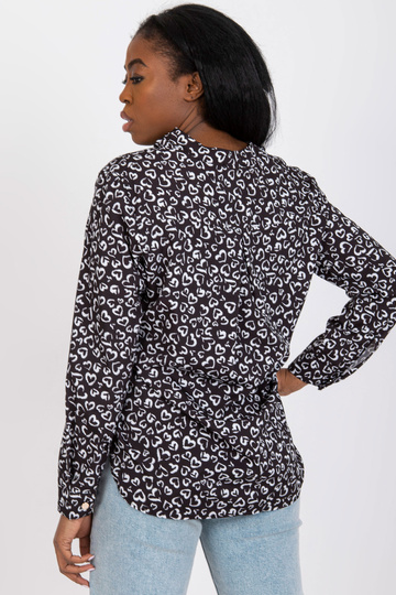 Melna blūze ar apdruku un V... 2