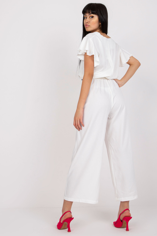 Ecru sieviešu kombinezons ar iesiešanu