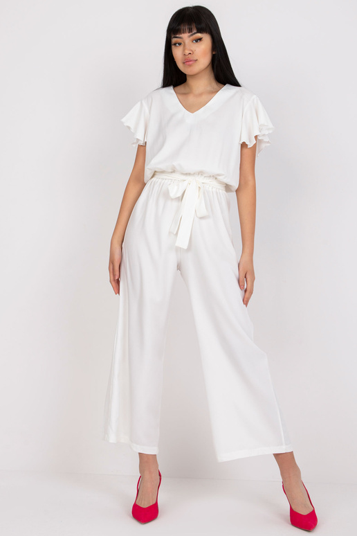 Ecru sieviešu kombinezons ar iesiešanu