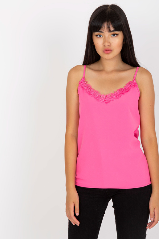 Rozā tops ar mežģīnēm