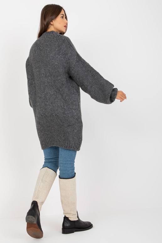 Tumši pelēka, brīva trikotāžas kleita...