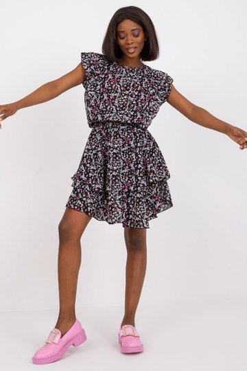 Melna mini kleita ar ziedu... 2