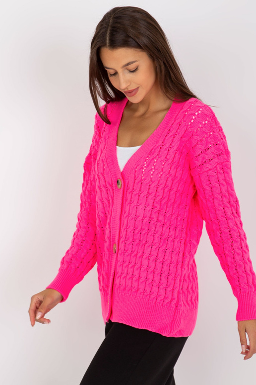 Fluo rozā ažūra jaka ar bizēm RUE PARIS