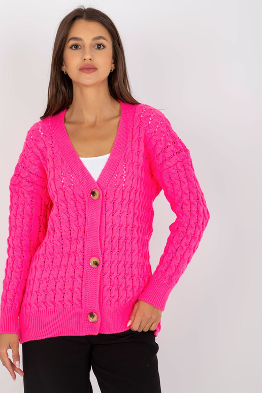 Fluo rozā ažūra jaka ar bizēm RUE PARIS