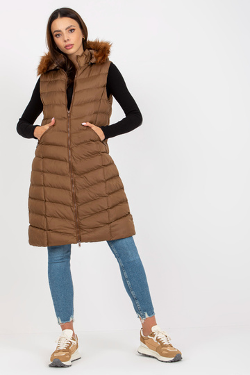 Brūna stepēta dūnu veste ar...