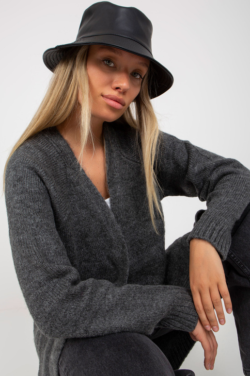 Tumši pelēka gara jaka bez aizdares...