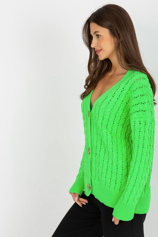 Fluo zaļš ažūra jaka ar bizēm RUE PARIS