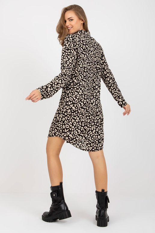 Melna un bēša leoparda raksta kleita... Melna un bēša leoparda raksta kleita...