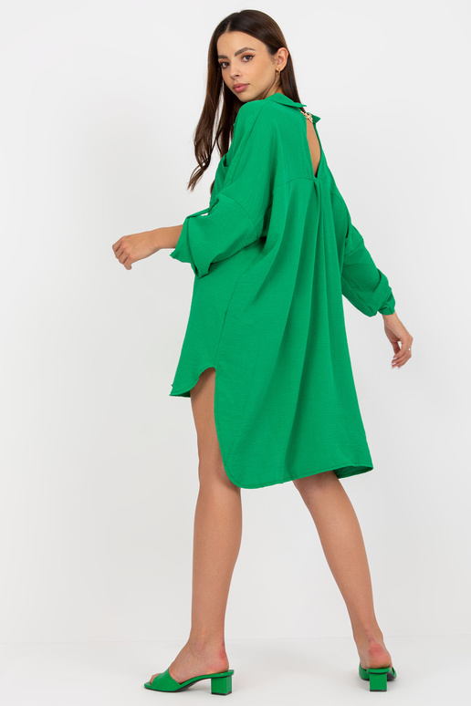 Zaļa ikdienas kleita ar pogu aizdari...