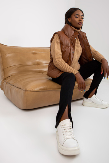 Brūna sieviešu eko ādas veste 2