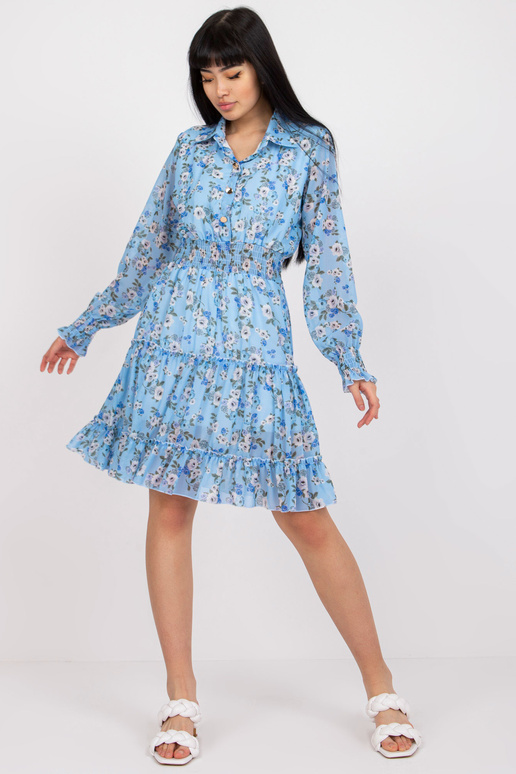 Zila mini kleita ar ziedu apdrukām un...