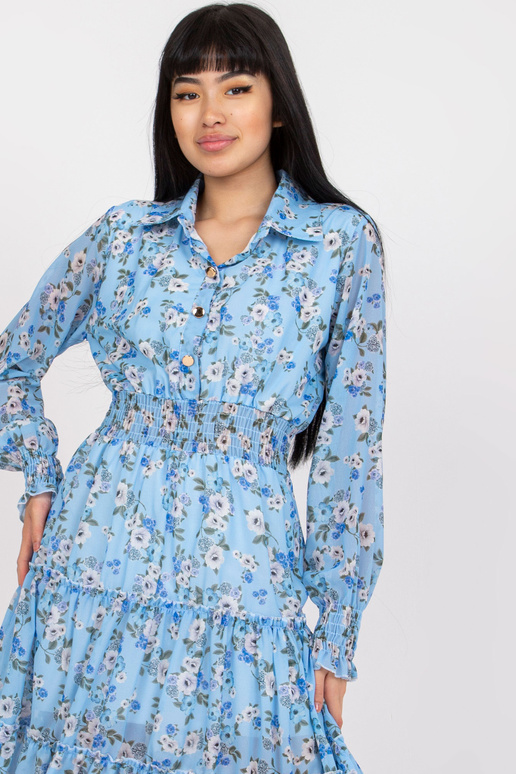 Zila mini kleita ar ziedu apdrukām un...