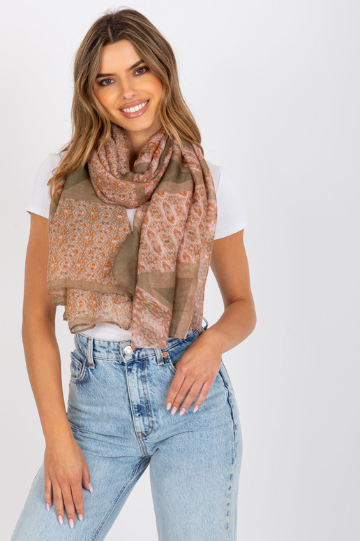 Bēšs un rozā viskozes šalle