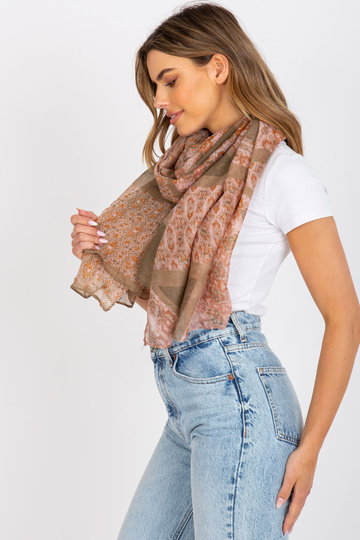 Bēšs un rozā viskozes šalle 2