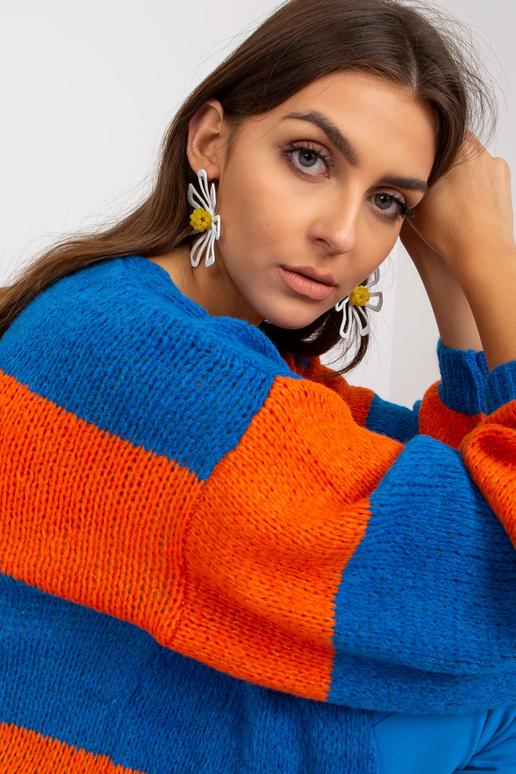 Zila un oranža sieviešu svītraina...