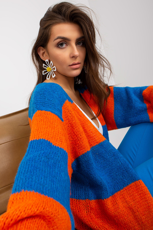 Zila un oranža sieviešu svītraina...