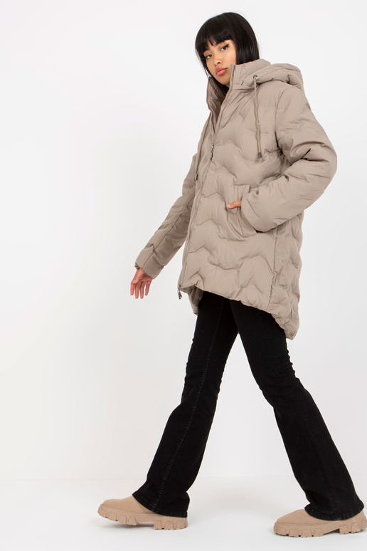 Bēša sieviešu ziemas jaka ar noņemamu...