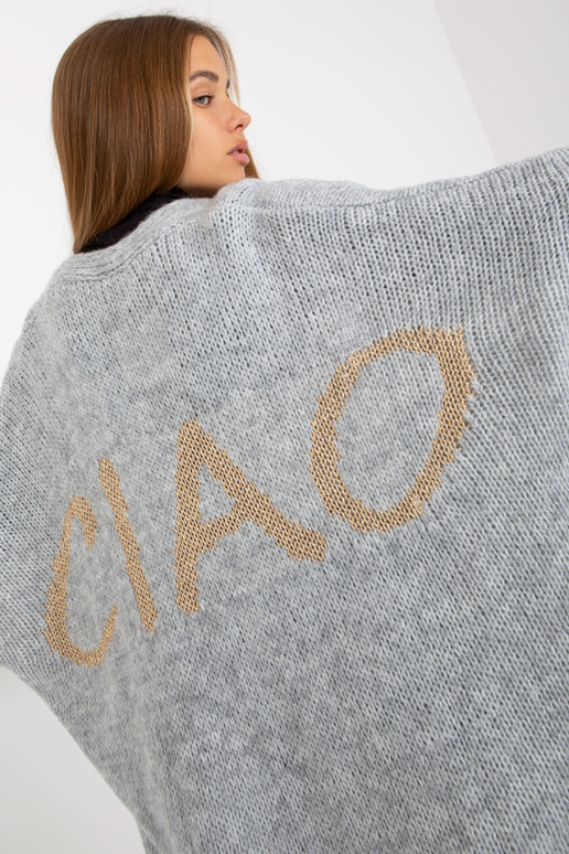 Pelēks brīvs jaciņš ar OCH BELLA vilnu