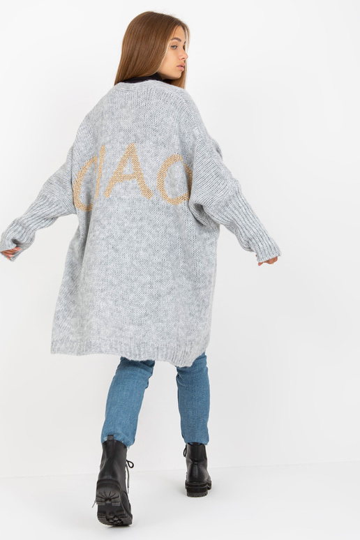 Pelēks brīvs jaciņš ar OCH BELLA vilnu