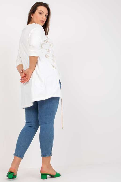 Balta liela izmēra kokvilnas blūze ar...