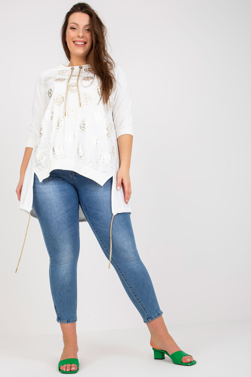 Balta liela izmēra kokvilnas blūze ar...