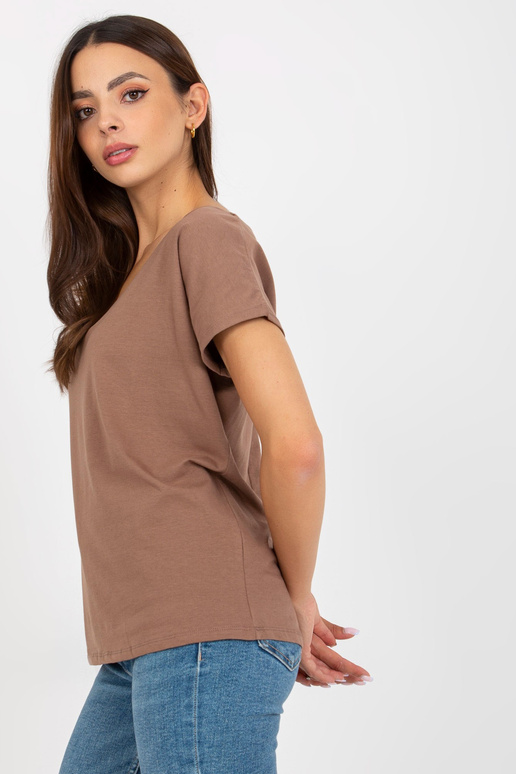 Brūns pamata t-krekls ar īsām piedurknēm