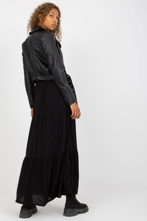 Melna īsa Ramone jaka ar siksnu Melna īsa Ramone jaka ar siksnu