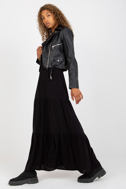 Melna īsa Ramone jaka ar siksnu Melna īsa Ramone jaka ar siksnu