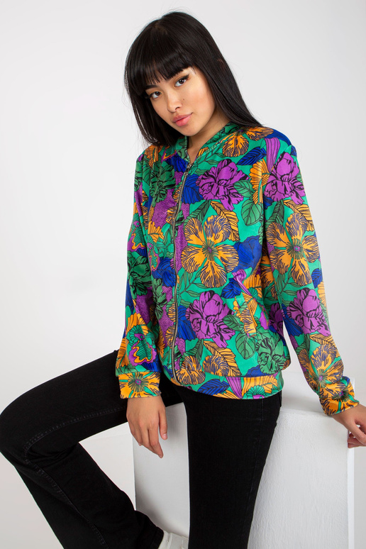 Zaļš un oranžs velūra bombler...