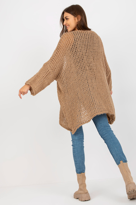 Tumši bēša platu piedurkņu trikotāžas...