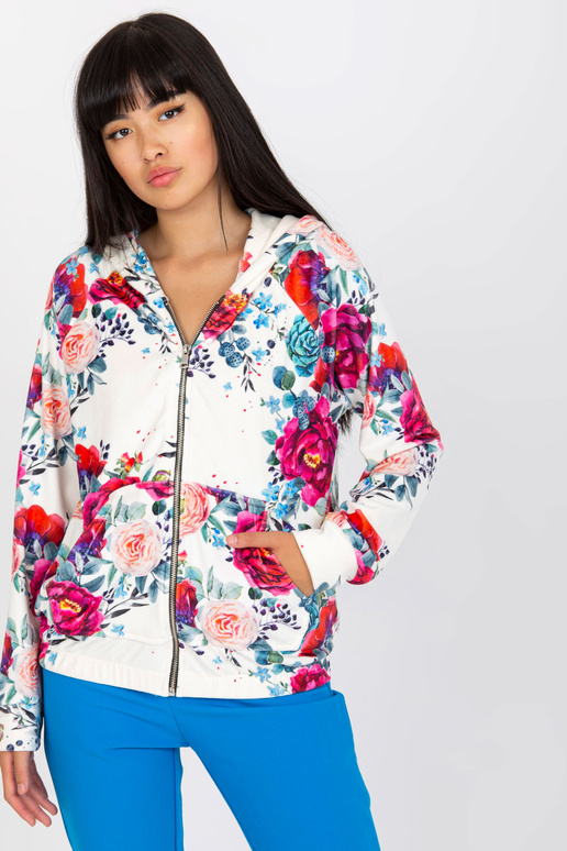 Balts velūra džemperis ar apdruku RUE...