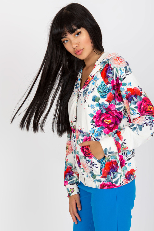 Balts velūra džemperis ar apdruku RUE...