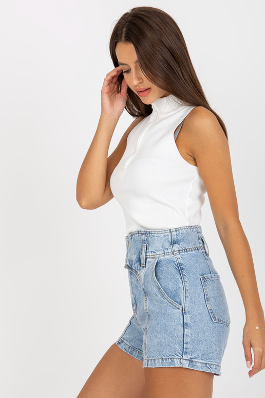 Gaiši zili džinsa šorti ar augstu...