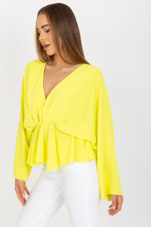 Dzeltena viena izmēra blūze ar... Dzeltena viena izmēra blūze ar...