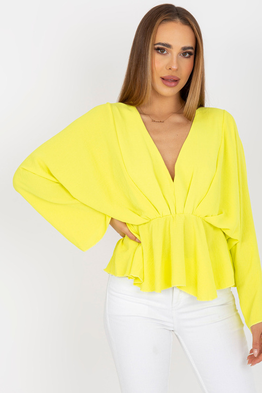 Dzeltena viena izmēra blūze ar... Dzeltena viena izmēra blūze ar...