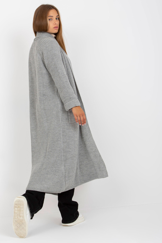 Pelēks maksi jaka ar kabatām OCH BELLA