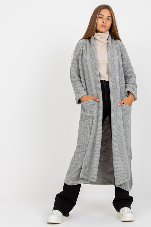 Pelēks maksi jaka ar kabatām OCH BELLA