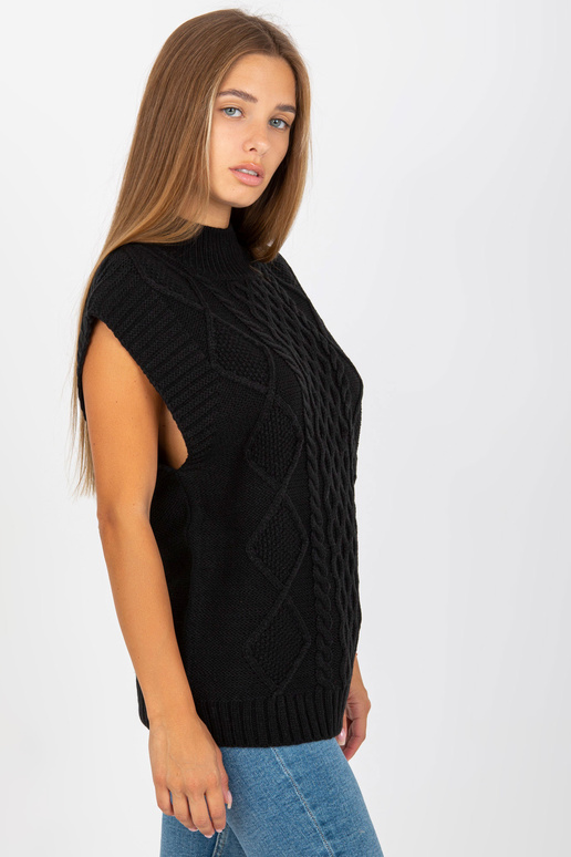 Melna SUBLEVEL kabeļa adīta veste