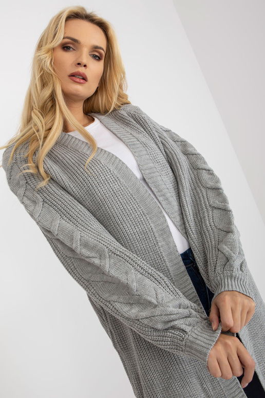 Pelēks garš jaciņš bez aizdares RUE...