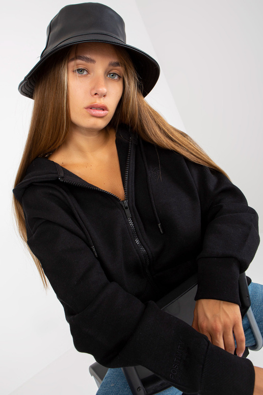 SUBLEVEL melns sporta krekls ar kapuci