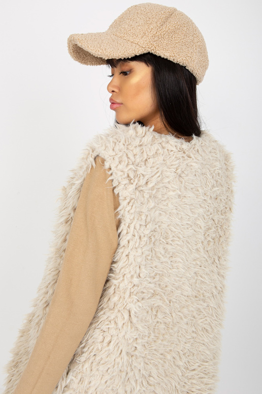 Hallie's bēšā kažokādas veste
