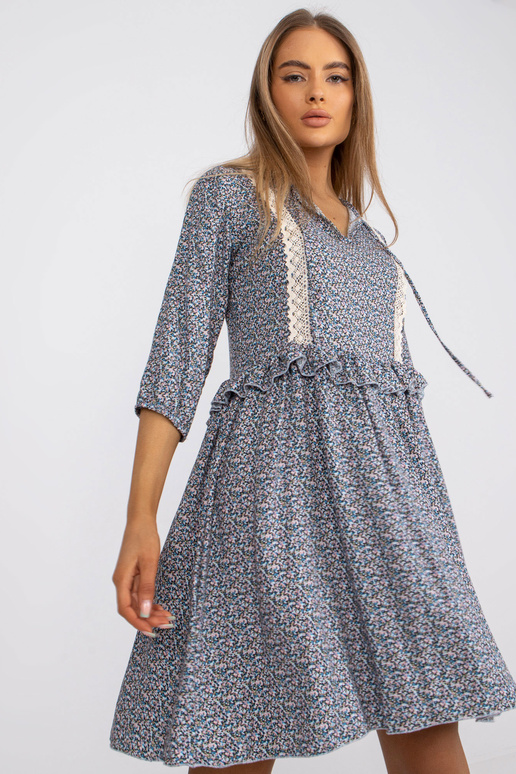 Zila ikdienas kleita ar rakstiem RUE...