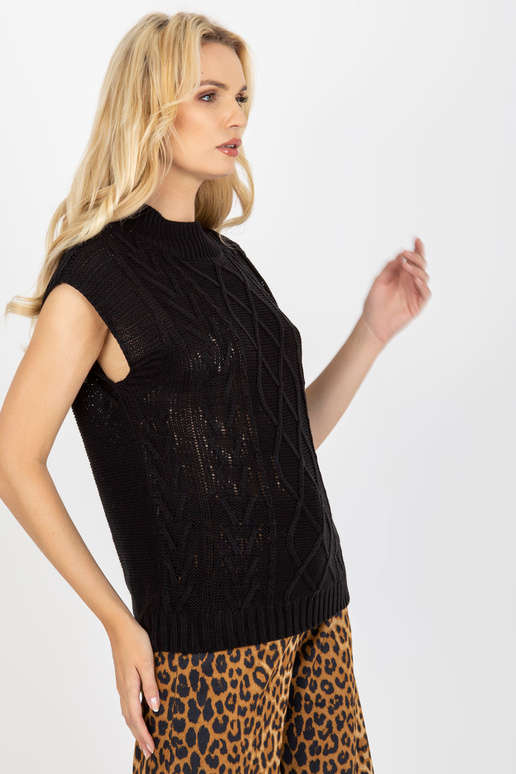 Melna trikotāžas veste ar SUBLEVEL...