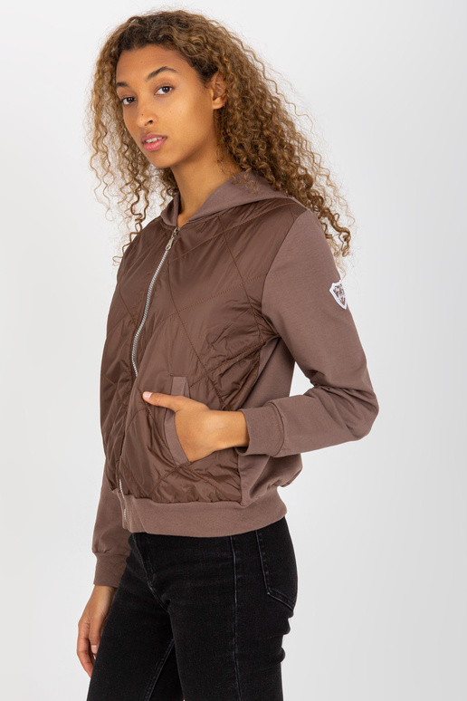 Brūns stepēts bomber džemperis ar...