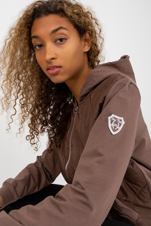 Brūns stepēts bomber džemperis ar...