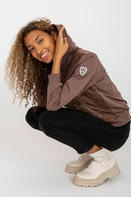 Brūns stepēts bomber džemperis ar...